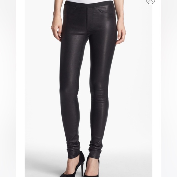 Helmut Lang Leather Leg Pants 10 - Picture 12 of 14